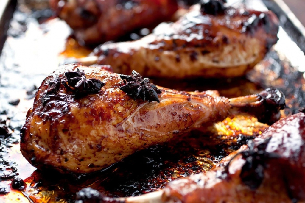 ROAST TURKEY DRUMSTICKS WITH ROOT VEGETABLE MASH