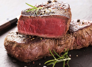 Slow-roast sirloin with creamy vegetable sauce